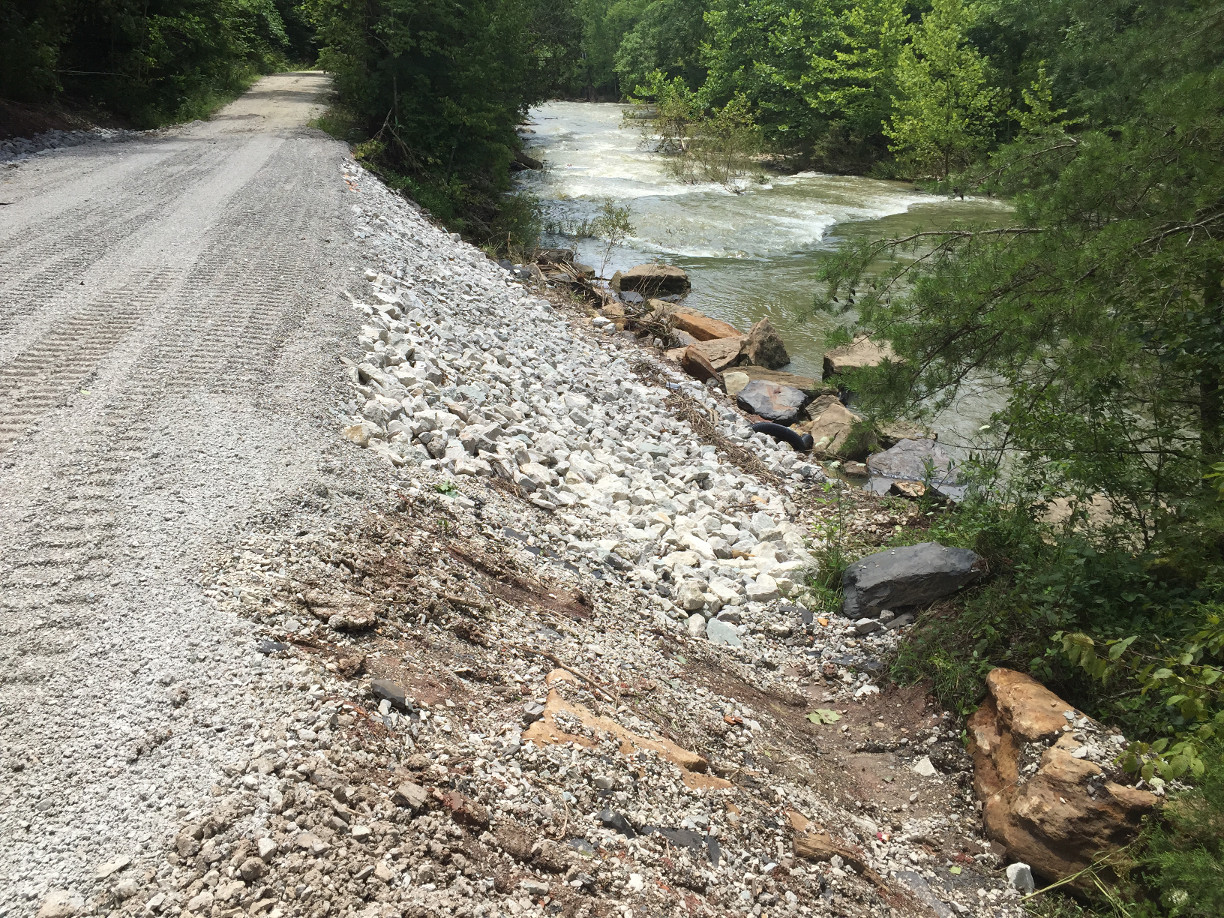 Road embankment project in Clay City, Ky.